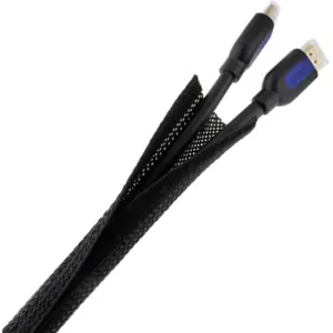 Manga de polyester com velcro para cabos Ø10-15mm 2.0m - preto