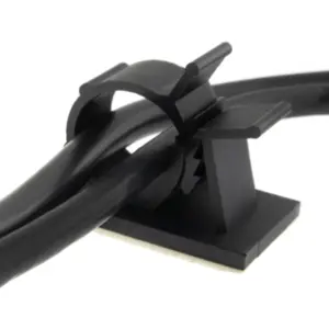 Abraçadeira de fixação c/ tranca + adesivo para cabos - Ø12.6-15.4mm