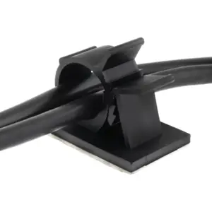 Abraçadeira de fixação c/ tranca + adesivo para cabos - 10-12.5mm