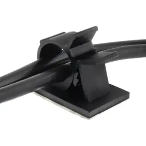 Abraçadeira de fixação c/ tranca + adesivo para cabos - Ø8-10mm