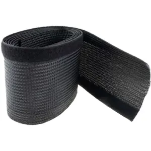 Manga de polyester com velcro para cabos Ø15-20mm 2.0m - preto