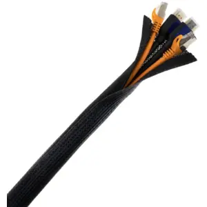 Manga de polyester com velcro para cabos Ø15-20mm 2.0m - preto