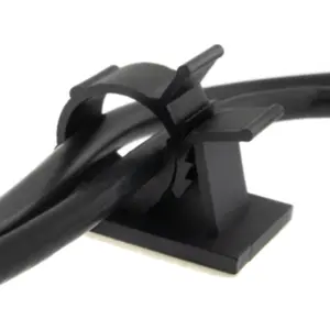 Abraçadeira de fixação c/ tranca + adesivo para cabos - Ø22-25.5mm
