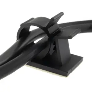 Abraçadeira de fixação c/ tranca + adesivo para cabos - Ø16.5-20mm