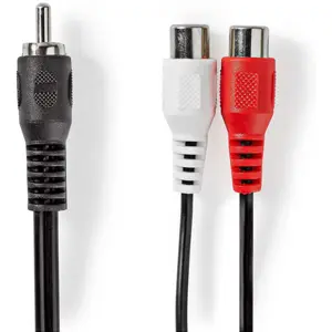 Cable de subwoofer 1x RCA macho p/ 2x RCA hembra - 20cm