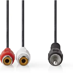 Cable de subwoofer 1x RCA macho p/ 2x RCA hembra - 20cm