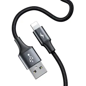 Cabo de dados e carregamento USB c/ ficha Lightning e Hub de 2 portas - 1.5m