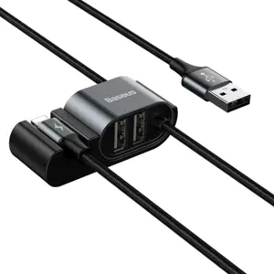 Cabo de dados e carregamento USB c/ ficha Lightning e Hub de 2 portas - 1.5m