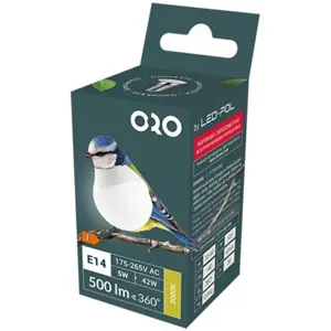 Lâmpada LED E14 G45 230V 5W 3000K (branco quente) 500lm