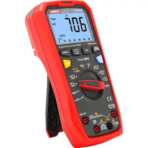 Multímetro Digital (1000Vac/dc 20Aac/dc 60MΩ Cap. Hz/% °C T-RMS Auto-Range USB Min/Max NCV)
