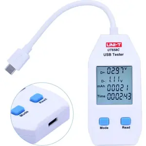 Medidor de tensão corrente e carga USB-C (USB Tester) c/ memória