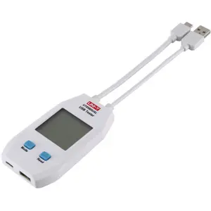 Medidor de tensão corrente e carga USB-A+USB-C (USB Tester) c/ memória