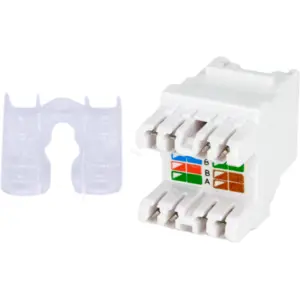 Keystone RJ45 Cat6a UTP com proteção anti-poeiras