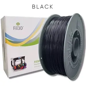 Rollo de filamento de impresión 3D en PLA (4032D) de 1,75mm - Negro - 3Kg