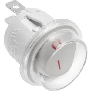 Interruptor basculante redondo 2 posições estáveis - ON-OFF c/ proteção IP44 - 250VAC 6A - branco