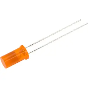 LED 5mm cilíndrico plano 3..7mcd 20mA 2..2.5V - Laranja