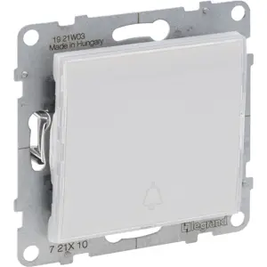 Botão simples luminoso com porta-etiqueta 6A 250V AC - Branco
