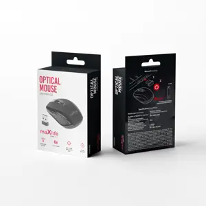 Rato óptico 800/1000/1600 DPI sem fio Wireless 6 botões com scroll - preto