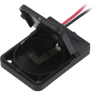 Suporte de pilhas botão 1xCR2032 c/ interruptor e fios 150mm