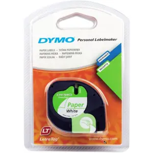 Fita de etiquetar LT 91200 em papel [Preto sobre branco] - 12mm x 4m