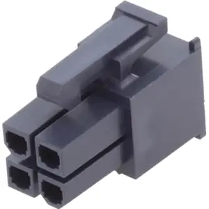 Ficha Mini-Fit 4 pinos (2x2) fêmea (sem terminais) - preto