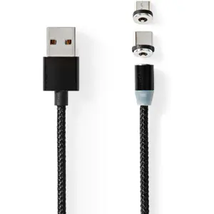 Cabo USB magnético 2-em-1 USB-C + micro-USB - Fast Charge - 2.0m