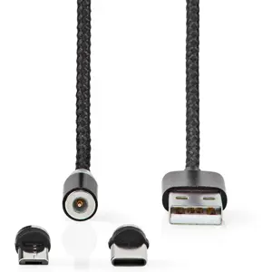 Cabo USB magnético 2-em-1 USB-C + micro-USB - Fast Charge - 2.0m