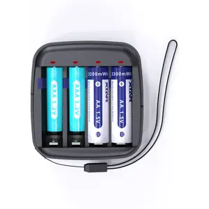 Carregador para baterias de Li-Ion e Ni-MH 4x AA, AAA