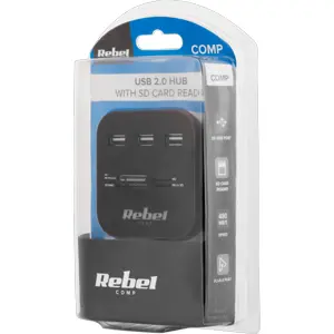 Hub USB 2.0 de 3 portas c/ Leitor de cartões