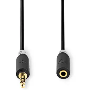 Cabo Jack 3.5mm stereo macho-fêmea (GOLD 24K) - Preto - 2.0m