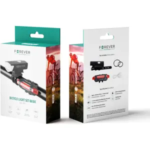 Conjunto de luzes LED recarregáveis para bicicleta c/ lanterna + luz traseira