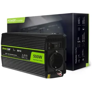 Inversor 12VDC ➝ 230V onda sinusoidal pura 500W c/ USB e ficha de isqueiro