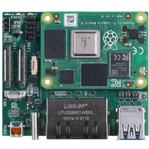 Placa de expansión con Raspberry Pi Compute Module 4, Dual Gigabit Ethernet NICs, 4GB RAM/32GB eMMC y soporte para OpenWRT