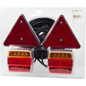 Luzes de sinalização magnéticas de reboque em LED + Triângulo refletor com ficha 7 pinos