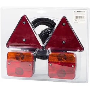 Luzes de sinalização magnéticas de reboque + Triângulo refletor com ficha 7 pinos