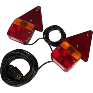 Luzes de sinalização magnéticas de reboque + Triângulo refletor com ficha 7 pinos
