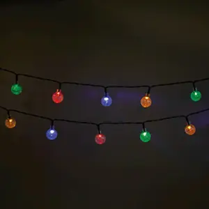 Luzes decorativas LED Solar 30 Bolas Cristalinas multicolor IP65 - 6.5m