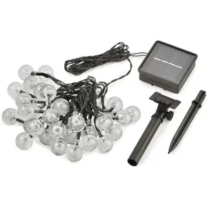 Luzes decorativas LED Solar 30 Bolas Cristalinas multicolor IP65 - 6.5m