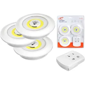 Conjunto de 3 Luzes LED COB 1W c/ interruptor + comando