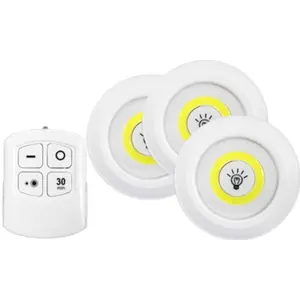 Conjunto de 3 Luzes LED COB 1W c/ interruptor + comando