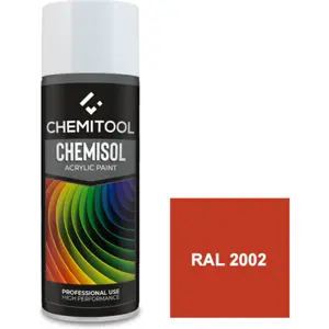 Spray Tinta Acrílica - Vermelho alaranjado Alto-Brilho (RAL2002) - 400ML
