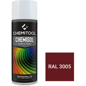 Spray Tinta Acrílica - Vermelho Bordeaux Alto-Brilho (RAL3005) - 400ML