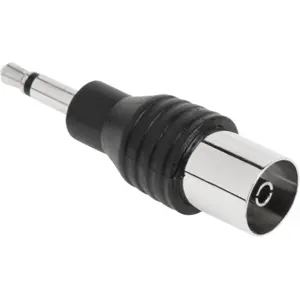 Adaptador Jack3.5 macho - Coaxial TV (75Ω) fêmea - preto