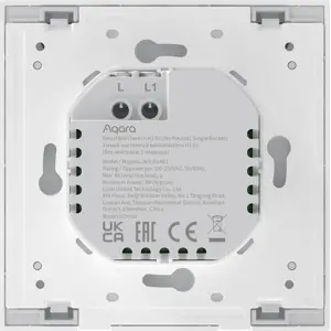 Interruptor (1 Gang) Smart Zigbee de encastrar H1 (sem Neutro) - Branco