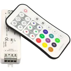 Controlador SPI RGB/RGBW + mando para tiras direccionables 5-24V 8A
