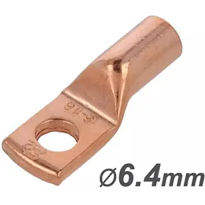 Terminal de olhal em cobre não isolado (16mm²) M6 Ø6.4mm