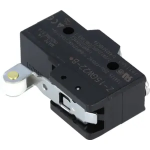 Microswitch industrial com patilha R26.6mm e rolamento SPDT 15A / 250V AC