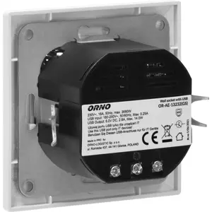 Tomada schuko 230VAC 16A c/ USB-A + USB-C (5VDC 2800mA)
