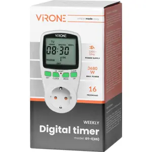Tomada horária digital diária e semanal 3600W