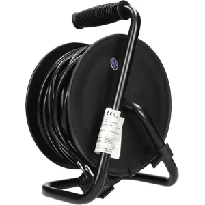 Enrolador Schuko c/ pega de 15m (3G 1.5mm²) c/ 4 tomadas + disjuntor